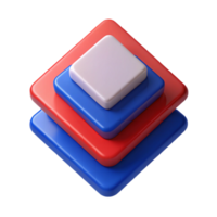 breathtaking iconic Overlapping squares, clean lines, flat red and blue colors with Scalable Design. png