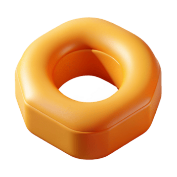 magnificent rustic Geometric isometric torus with crisp edges and orange color with Scalable Design. genuine png