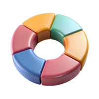 dramático Maravilhoso circular infográfico com cinco segmentos, cada uma diferente plano cor. limpar \ limpo linhas, fresco arestas com escalável Projeto. fresco png