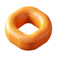 unforgettable mid-century Geometric isometric torus with crisp edges and orange color with Scalable Design. perfect clarity png