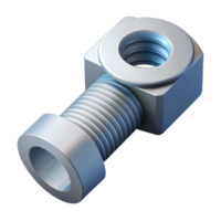 fascinating melancholic urban Isometric view of a bolt and nut. Clean lines, scalable, flat color with Scalable Design. authentic png