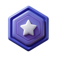 enchanting nostalgic modern Octagonal badge with star icon, symmetrical design, flat indigo with Scalable Design. impeccable png