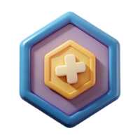 exquisite impressionist Hexagonal badge with cross, single-weight stroke, flat color, with Scalable Design. refined png