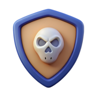 ethereal radiant Shield-shaped badge with a simple, symmetrical skull. Clean lines, flat color, with Scalable Design. elite png