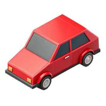 cativante etéreo moderno mínimo isométrico carro com fresco arestas e uma vermelho corpo com escalável Projeto. autêntico png