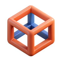 glorious rare Geometric symbol of structure. A cube. Flat color. Clean lines. Minimal with Scalable Design. png