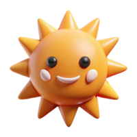 distinctive impressionist Smiling sun character with triangular rays. Clean lines, flat color, minimal design with Scalable Design. 4K png