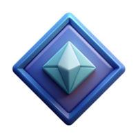 dramatic reflective victorian Diamond-shaped badge with intersecting diagonals. Geometric, flat color, sharp edges with Scalable Design. luxury png