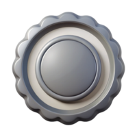 ethereal dazzling Circular badge with inner ring, flat gray color, single-weight stroke with Scalable Design. sharp png