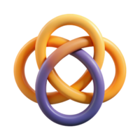 fascinating joyful tropical Minimalist symbol of interconnectedness. Three overlapping circles. Clean lines, flat color, with Scalable Design. elite png
