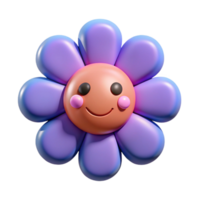 captivating bohemian Smiling flower with five rounded petals. Crisp edges, symmetrical design, flat color with Scalable Design. professional png