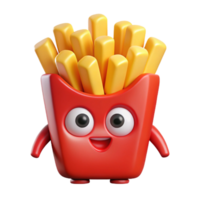 ethereal vibrant French fry character with ketchup, flat yellow and red, minimal design with Scalable Design. top-tier png