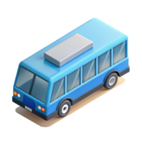 peaceful vibrant Isometric bus. Flat color, symmetrical. with Scalable Design. crisp png