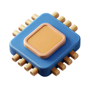 energetic captivating Crisp edges depiction of a microchip. Scalable, flat color with Scalable Design. museum quality png