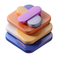 energetic beautiful Abstract composition of overlapping, flat color shapes. Minimal, clean lines with Scalable Design. expertly shot png