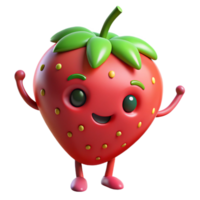 enchanting exemplary Strawberry character with a stem, flat red and green, clean lines with Scalable Design. png