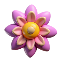 celebrated creative Flower character with petals, flat various colors, crisp edges with Scalable Design. precision png