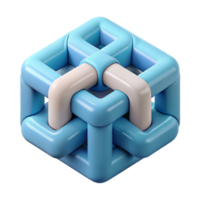 romantic elegant Interlocking squares forming a cube. Geometric, minimal, crisp edges, flat color with Scalable Design. expertly shot png