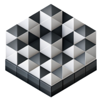 célebre arte deco geométrico isométrico padronizar com limpar \ limpo linhas e alternando Preto e branco azulejos com escalável Projeto. autêntico png