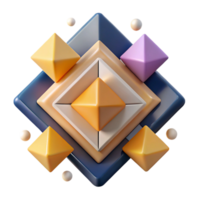 exquisite melancholic futuristic Abstract composition of squares and triangles. Clean lines. Scalable design. Flat color with Scalable Design. precision png