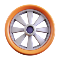 captivating retro Symmetrical technical illustration of a wheel. Flat color, clean lines with Scalable Design. precision png