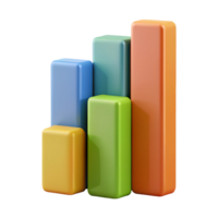glorious tropical Vertical bar graph with three bars, crisp edges, solid colors. Minimal, with Scalable Design. 8K png