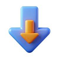 dynamic fascinating Download icon with a downward arrow. Clean lines, flat color, symmetrical design with Scalable Design. high quality png