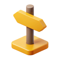 pristine distinctive Flat color isometric signpost, crisp edges, yellow with Scalable Design. png
