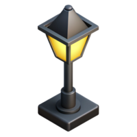 spectacular contemporary Flat color isometric streetlight, crisp edges, black with Scalable Design. artisan png