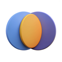 magnificent traditional Venn diagram with two overlapping circles. Flat color, single-weight stroke, minimal design with Scalable Design. original png