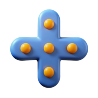 extraordinário minimalista mais placa personagem com quatro pequeno círculos. fresco arestas, plano cor, simétrico com escalável Projeto. fresco png