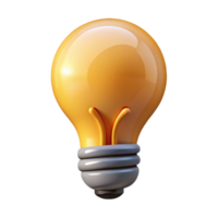 reflective pristine Lightbulb icon with a filament. Crisp edges, single-weight stroke with Scalable Design. 4K png