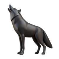 glorious acclaimed Silhouette of a howling wolf. Clean lines, minimal design, flat black color with Scalable Design. png