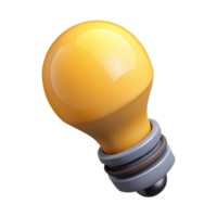 whimsical stunning Isometric lightbulb with filament. Minimal, single-weight stroke with Scalable Design. studio quality png