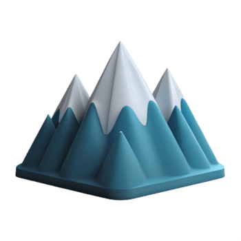 sumptuous rustic Minimal design of a mountain range with solid colors and clean lines with Scalable Design. gallery standard png