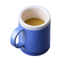 enchanting elegant Isometric mug with clean lines, flat white with Scalable Design. museum quality png