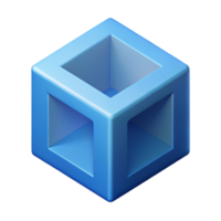 elegant joyful organic Isometric projection of a cube. Clean lines, flat color, crisp edges with Scalable Design. flawless png