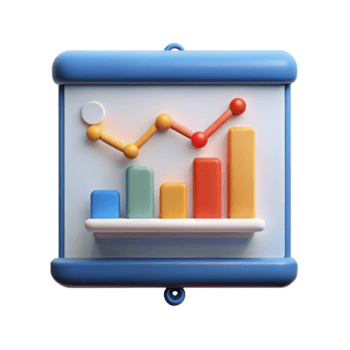pristine dynamic futuristic Presentation chart with rising line graph. Crisp edges, flat color, with Scalable Design. high quality png