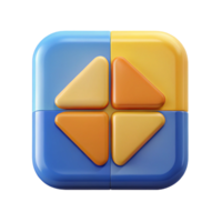 signature surreal Square badge divided into four equal quadrants. Geometric, flat color, crisp edges with Scalable Design. high quality png