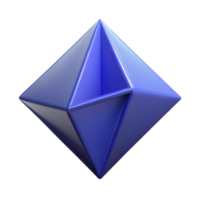 celebrated coastal Simple octahedron, sharp edges, symmetrical, flat color with Scalable Design. refined png