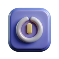 spectacular joyful mid-century A symmetrical power button icon. Single-weight stroke, flat color, geometric with Scalable Design. premium png