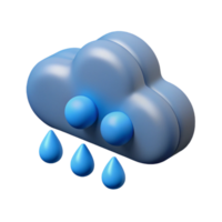 mesmerizing urban Isometric cloud with raindrops. Flat color, clean lines with Scalable Design. 4K png