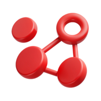 remarkable impressionist Minimal design, three connected circles, flat red, crisp edges with Scalable Design. artisan png