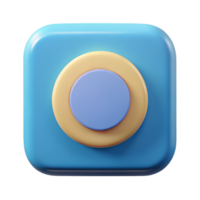 serene surreal Square badge with rounded corners and a central circle. Geometric, with Scalable Design. refined png