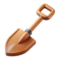 distinctive elegant Scalable isometric shovel, sharp edges, brown with Scalable Design. handcrafted png