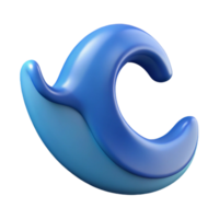 signature artistic Wave character with a curved line and crest. Flat color, clean lines, crisp edges with Scalable Design. impeccable png