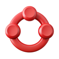 picturesque timeless Minimal design, three connected circles, flat red, crisp edges with Scalable Design. png
