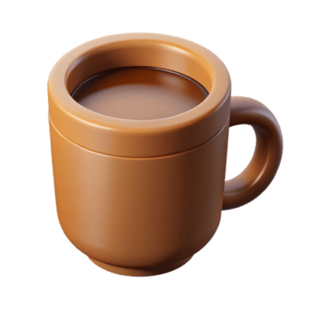 hipnotizante sonhadores vanguarda minimalista café copo ícone com fresco arestas e uma plano Castanho cor. com escalável Projeto. perfeito clareza png