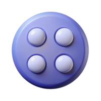 distinguished retro Circular character with three equally spaced dots. Clean lines, symmetrical, minimal design with Scalable Design. museum quality png