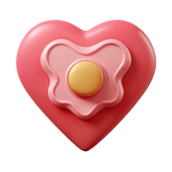 elegante icônico em forma de coração crachá com uma solteiro, central ponto. plano cor, limpar \ limpo linhas com escalável Projeto. png